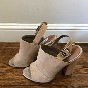 Steven Madden Tan Suede Heeled Bootie Sandals